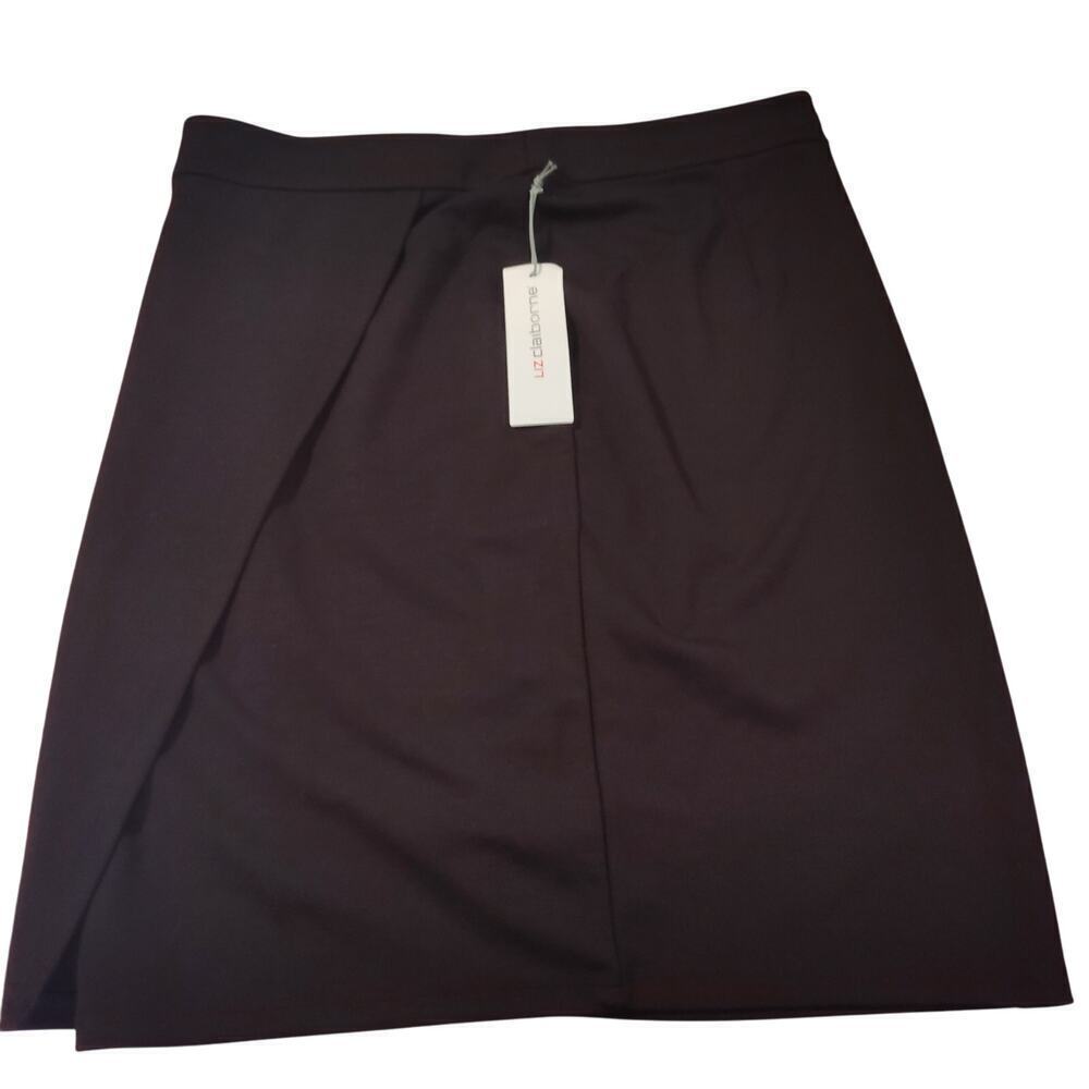 Liz Claiborne Black Pleated Skirt Women’s Size 10 Zipper Back Career Skirt NWT